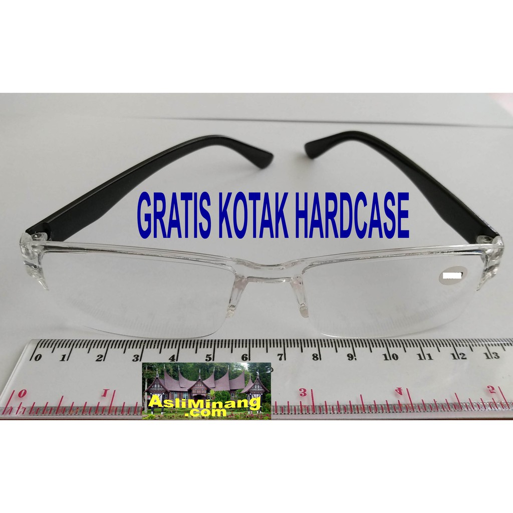 Kacamata Baca Frameless Plus +2,50 Tanpa Bor Ringan Mewah Import BONUS CASE