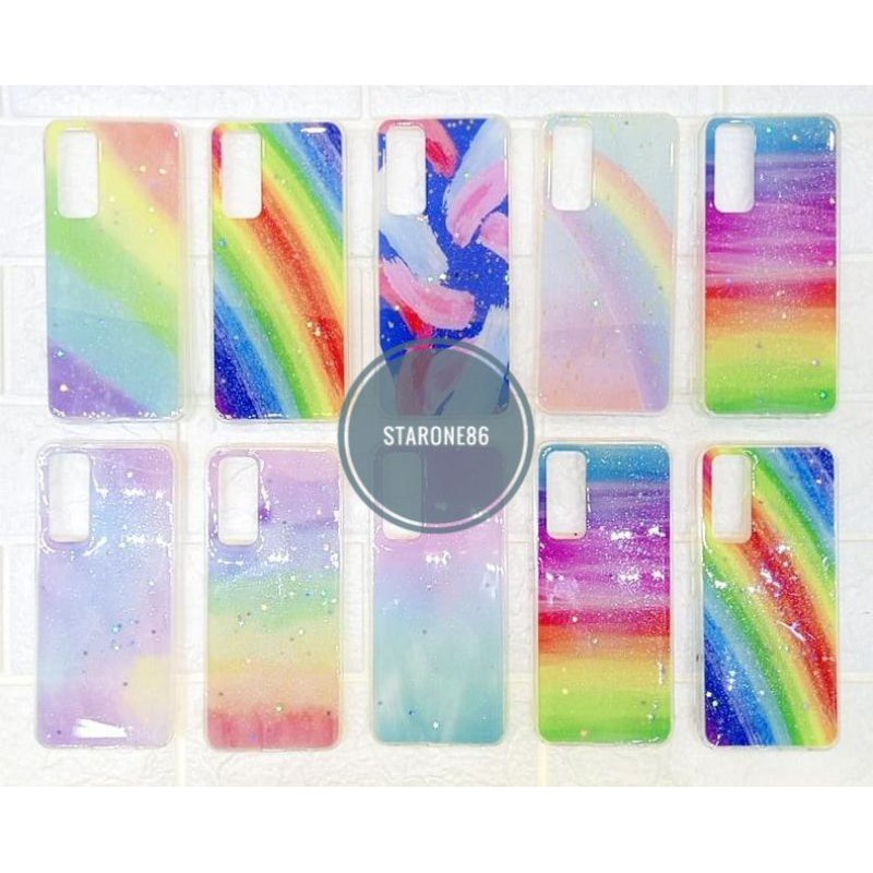 Silikon Realme C2/Oppo A1k  C3/5/5i/5s Rainbow Aurora Glitter