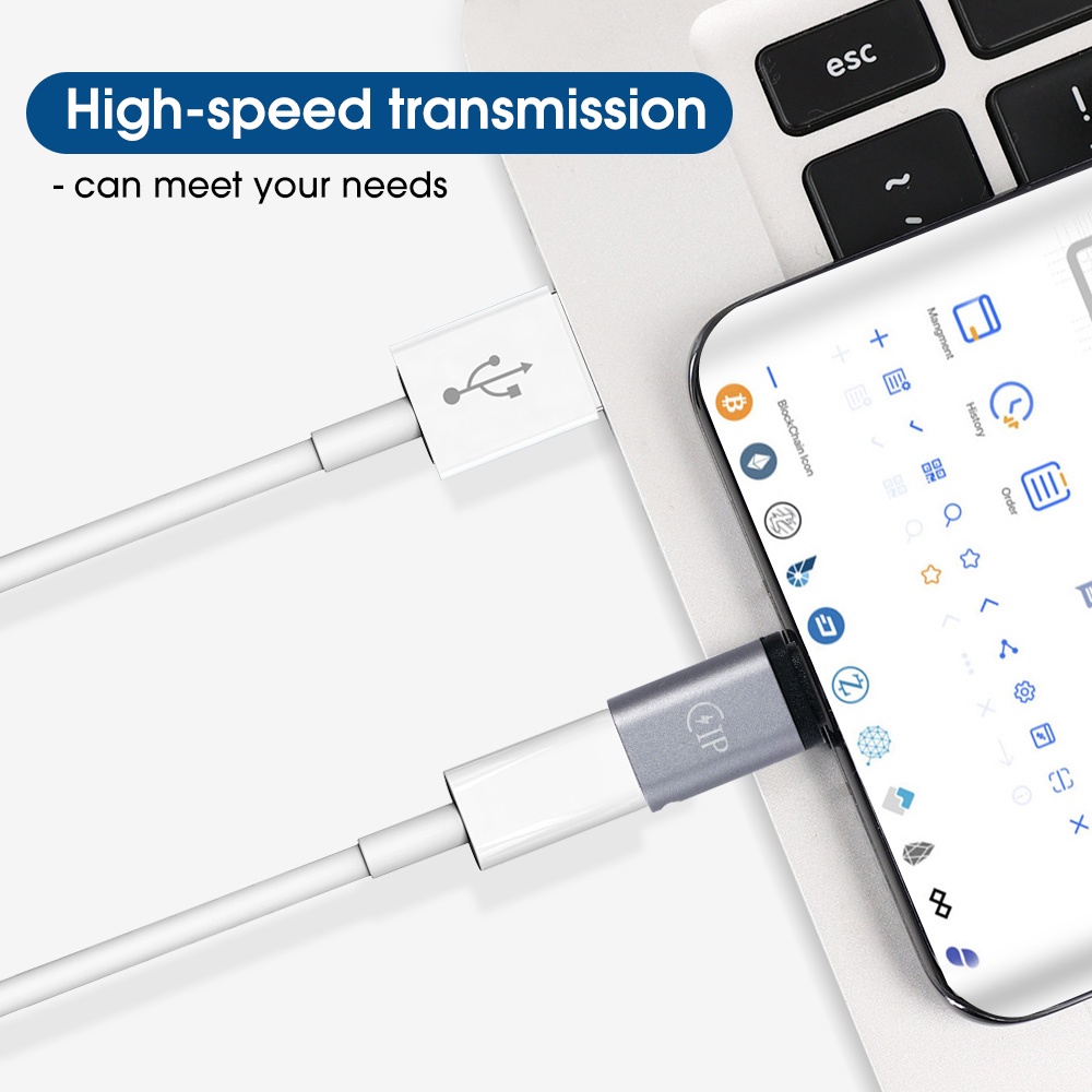 Adapter Konverter Micro Tipe C Transmisi Kecepatan Tinggi Kompatibel Dengan Laptop / Handphone