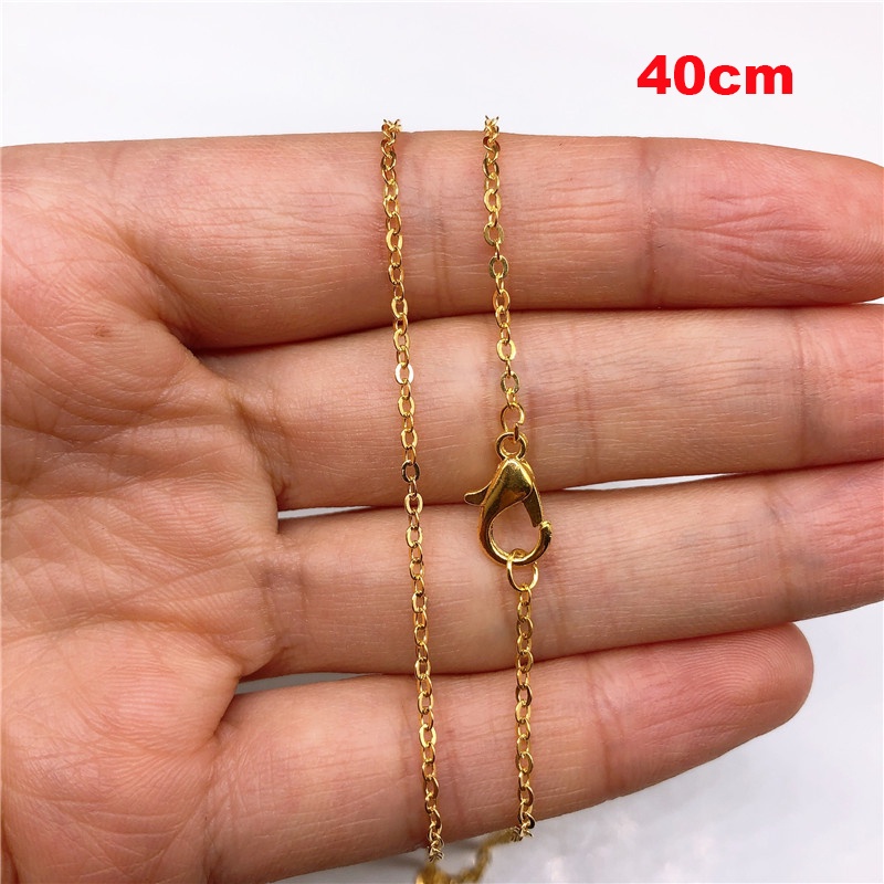 1pc Kalung Rantai Cuban Rolo Link Ukuran 40cm