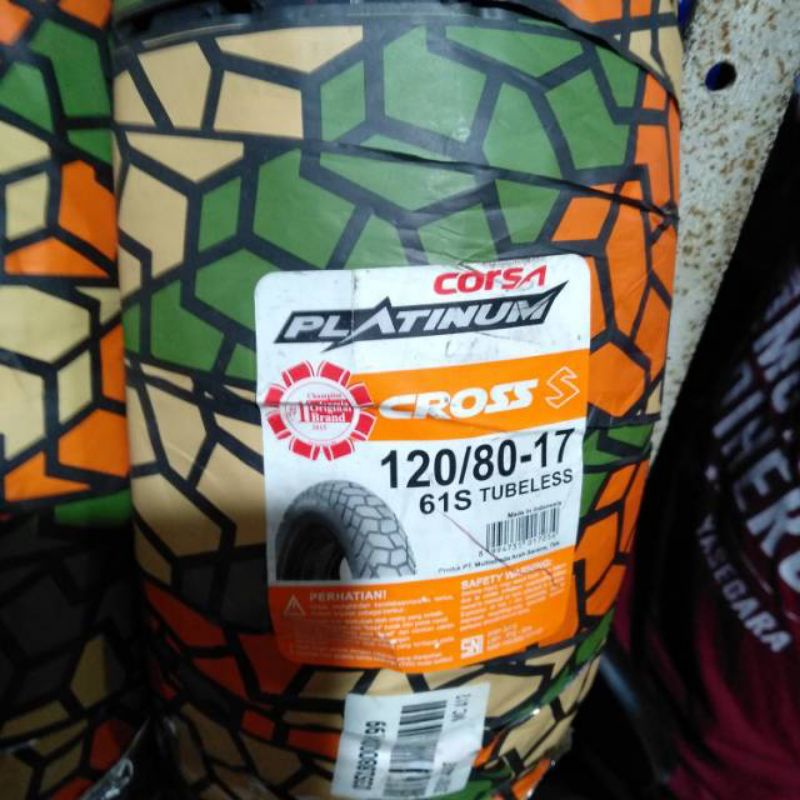 Ban corsa cross S 120 / 80 - 17 motor semi trail platinum Free pentil Tubeless