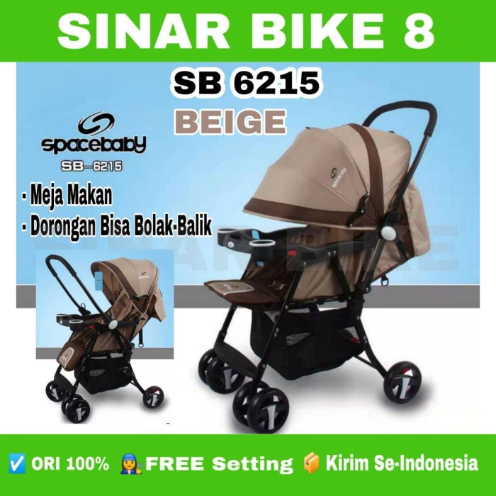 Kereta Dorong Bayi Baby Stroller SPACE BABY SB 6215 REVERSIBLE STIR