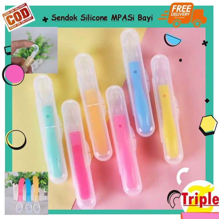 Sendok Makan Silicone Silikon MPASI Bayi