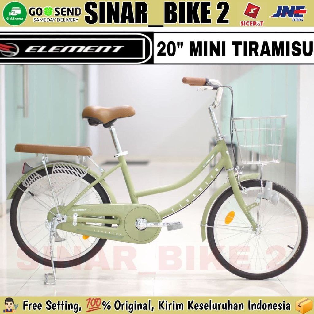 Sepeda Keranjang Remaja Dewasa 20 Inch  ELEMENT TIRAMISU