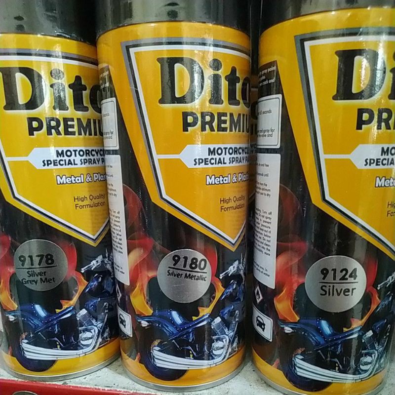 cat semprot / pilok diton premium 400cc silver, silver metallic metalik, silver grey met, prestige silver, deluxe silver