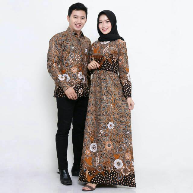 COUPLE BATIK HARUMI STYLE/KEMEJA DAN GAMIS BIG SIZE BAJU KONDANGAN BATIK PLIKET