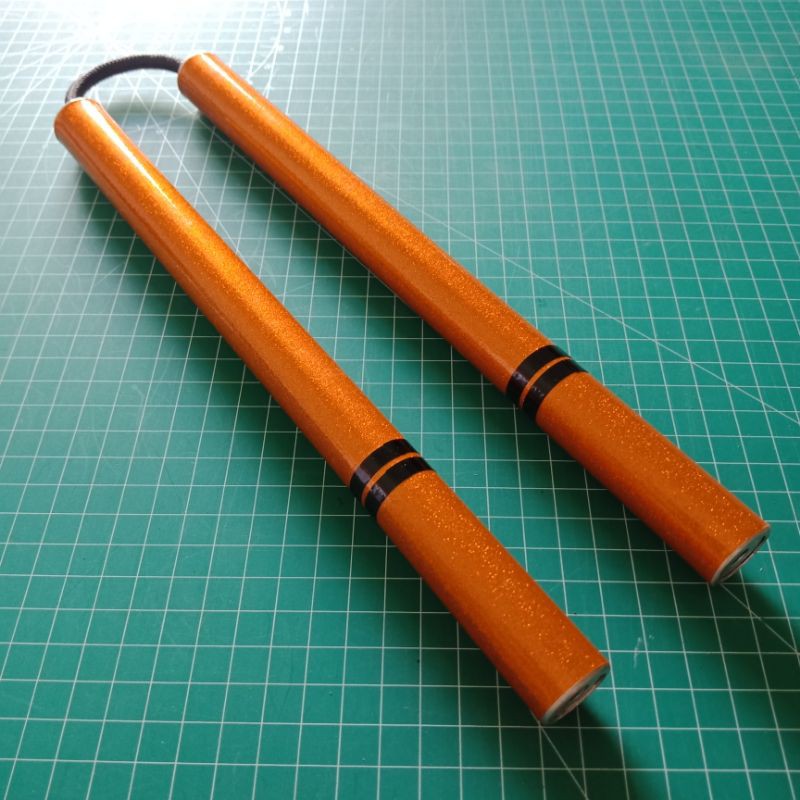 nunchaku aluminium tali orange gliter freestyle