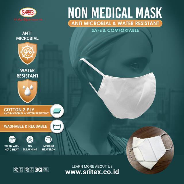 MASKER ASLI SRITEX ANTI AIR &amp; BAKTERI