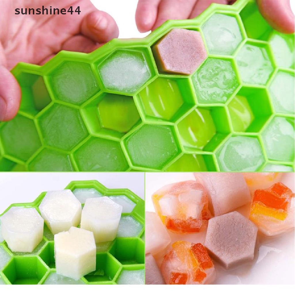 Sunshine Cetakan Es Batu Bentuk Sarang Lebah Bahan Silikon Reusable Removable