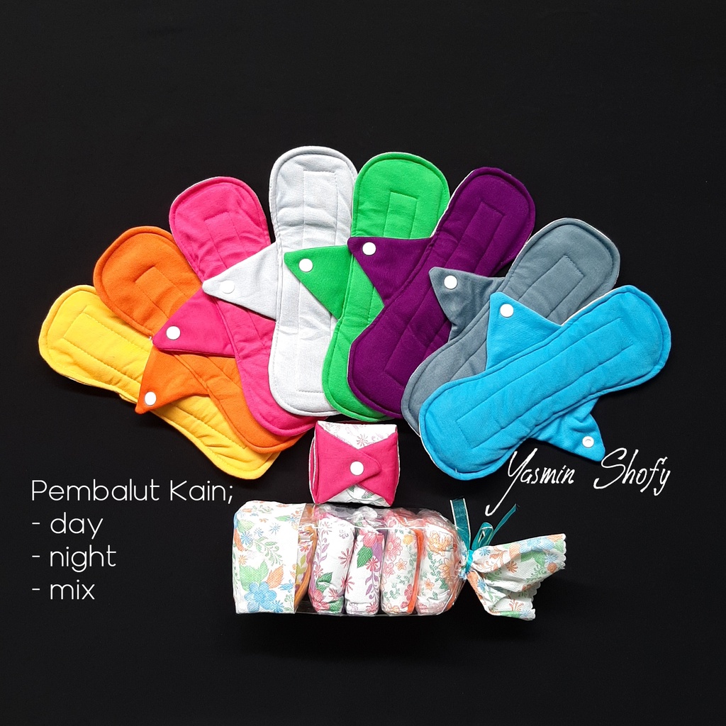 isi 6 pcs Menspad, Pembalut Kain Cuci Ulang Murah , Menstrual Pad , Pembalut Wanita