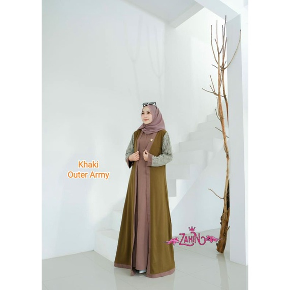 Haura Dress Brukat by ORI Zahin // Gamis Abaya  set Cardi Brukat // Gamis mix outer brukat by Zahin