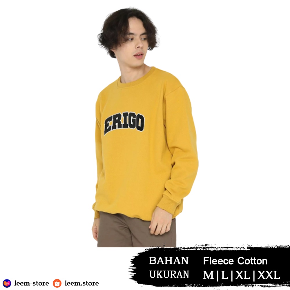 Jaket ERIGO Crewneck Pria / Sweater ERIGO APPAREL Kuning