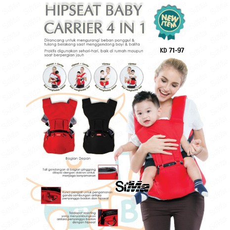 Gendongan Hipseat Kiddy 4IN1 KD 7197 Baby Carrier