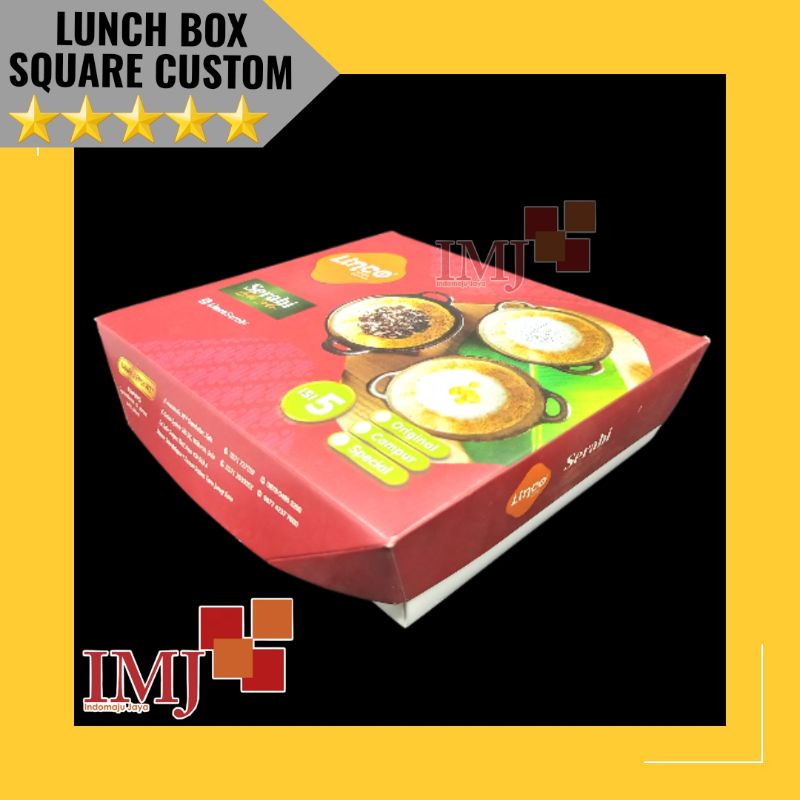 

PAPER LUNCH BOX SQUARE CUSTOM BOX SERABI CUSTOM BOX KUE CUSTOM