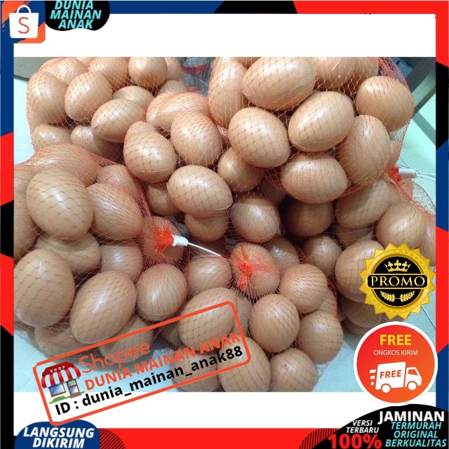 PROMO 1 PACK ISI 20PCS MAINAN ANAK TELUR AYAM TELUR TELURAN PLASTIK / MAINAN MASAK MASAKAN EDUKASI