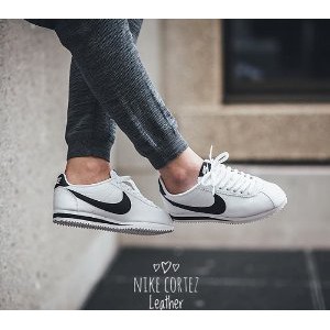 nike leather cortez black