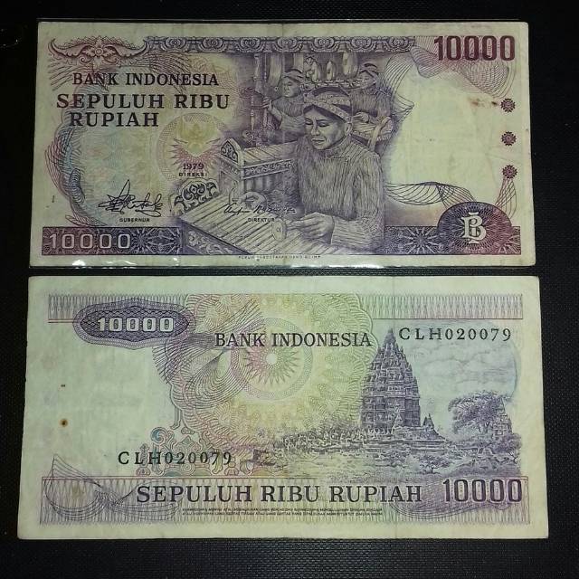 Uang Kuno Rp.10rb Gamelan 10.000 Ribu Rupiah Tahun 1979