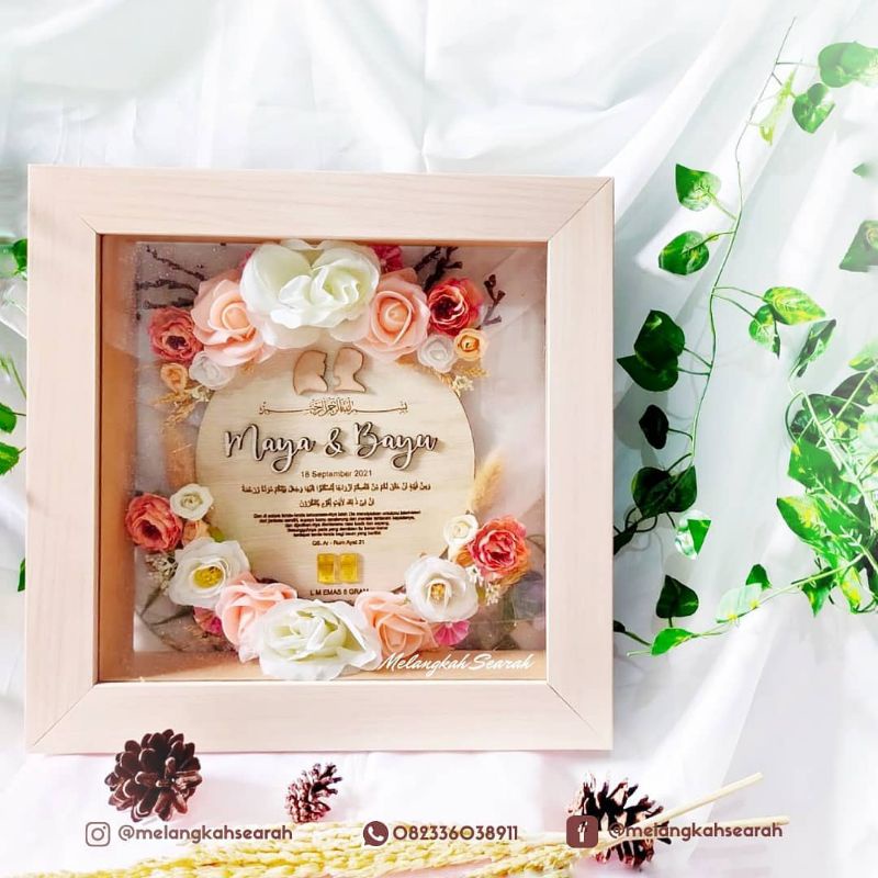 Bingkai Mahar Pernikahan Custom / Frame Mahar Akrilik / Mahar Custom