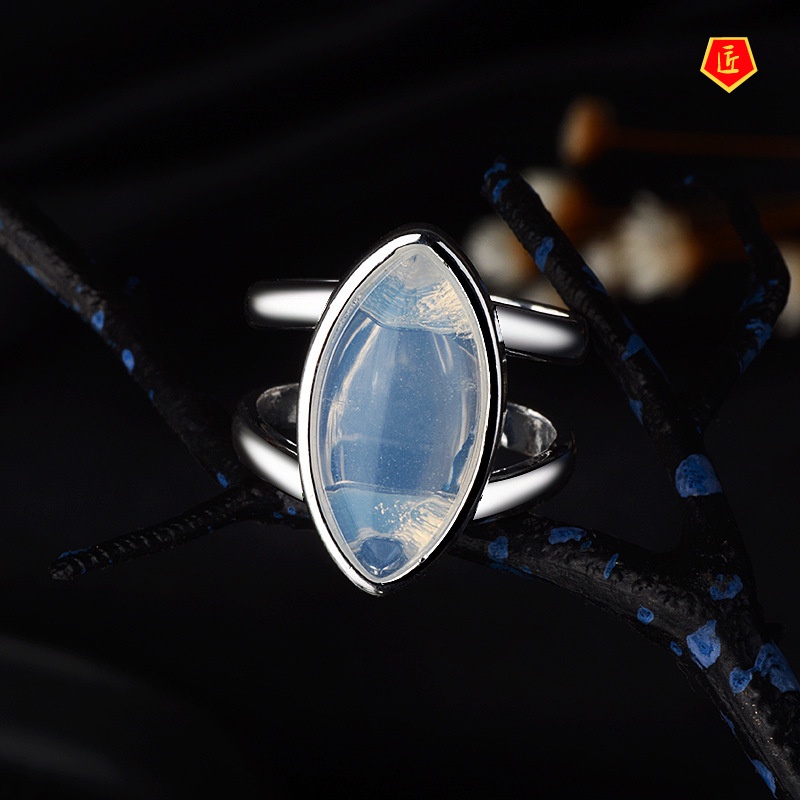 [Ready Stock]Retro Moonstone Silver Ring