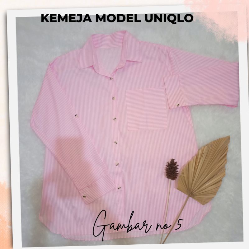 Kemeja Wanita Jumbo Garis XXXL