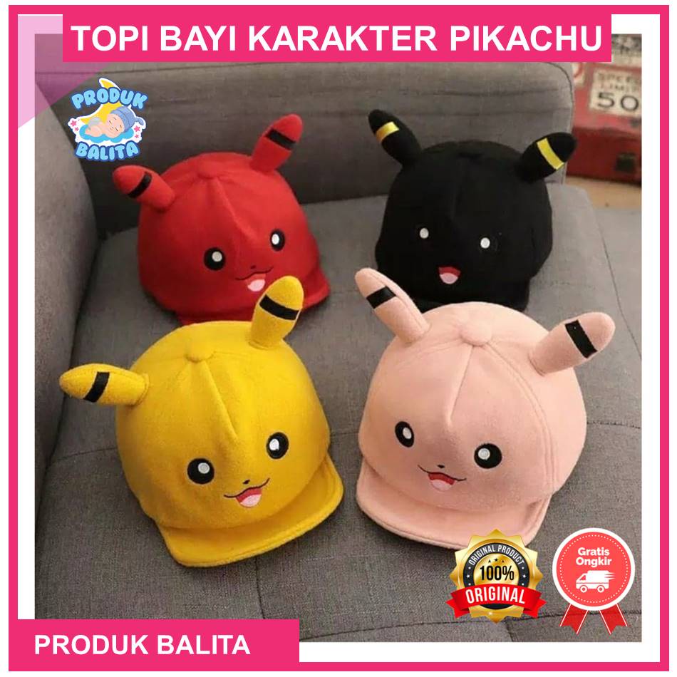 Topi Anak Karakter Pikacu Topi Bayi Laki-laki Perempuan Karakter Pikachu Murah