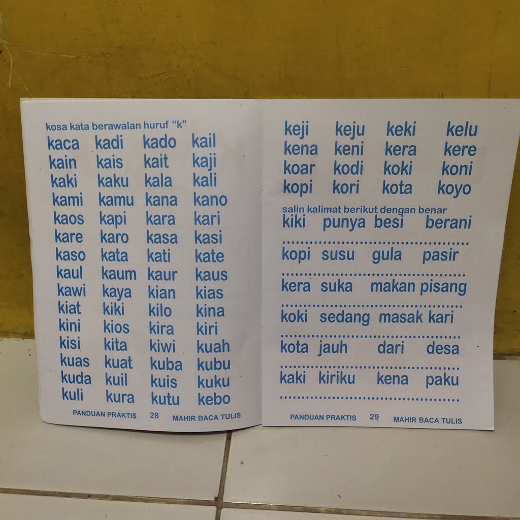 Buku anak panduan praktis mahir baca tulis