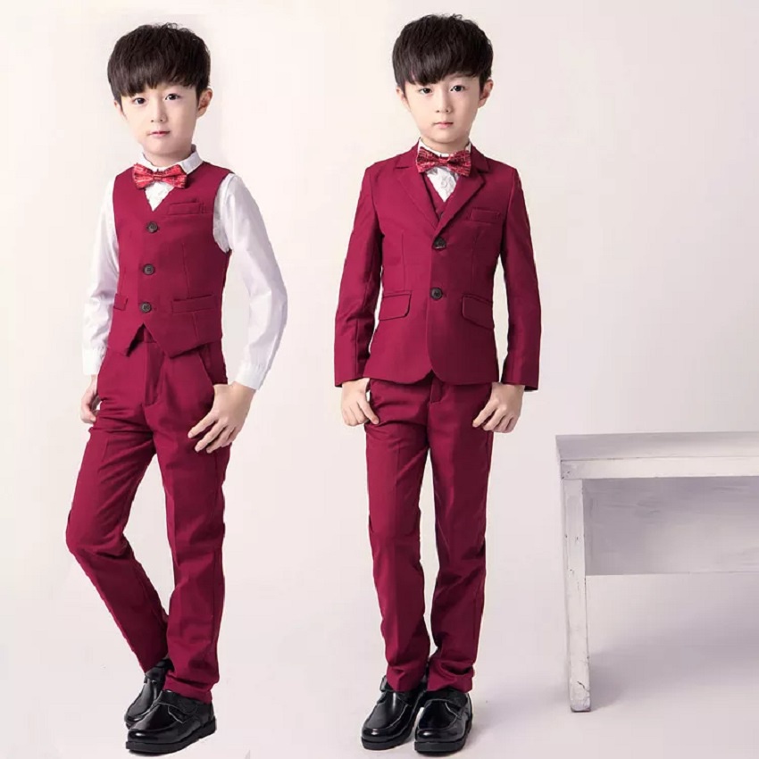 SETELAN BLAZER FORMAL ANAK WARNA MAROON PAKET LENGKAP 5IN1 EXCLUSIVE NIKAYU BAHAN HIGH TWIST FULL FURING