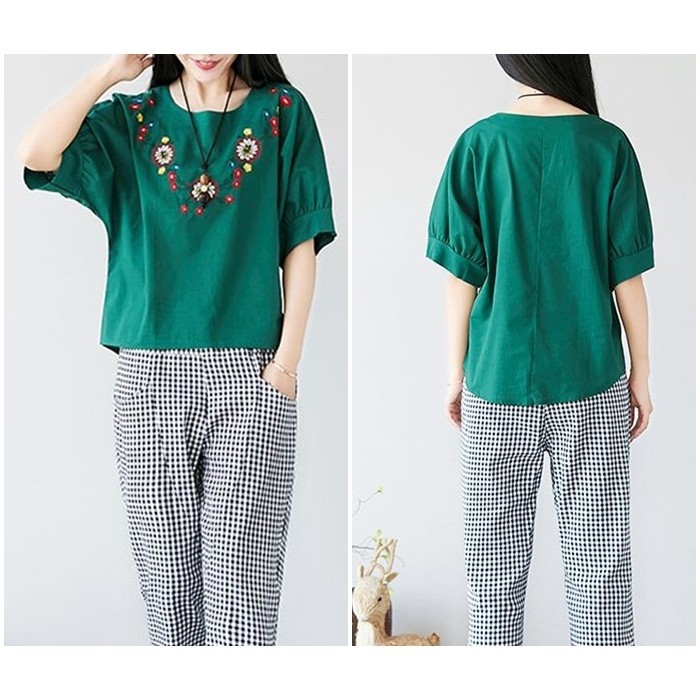 [baju wanita korea]  Baju Atasan Boho Wanita Blouse Korea Import Jumbo