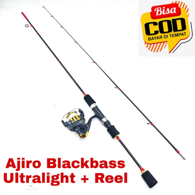 murah laris Joran lentur ul ultralight Satu set lengkap ajiro blackbass 165 180 198 murah cod