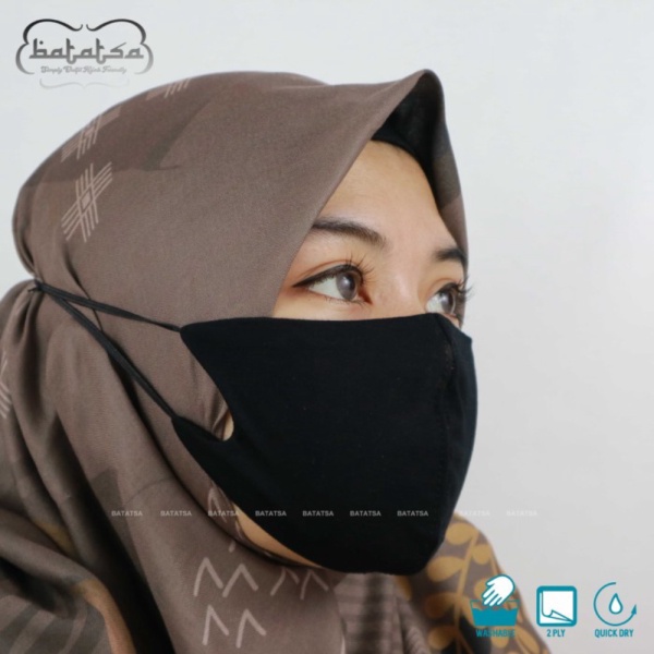 Unik MASKER KAIN BEST SELLER  HEADLOOP  MASKER HIJAB - Putih Berkualitas