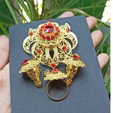 Bros Alpaka Bali motif pakis cerorot sirkon