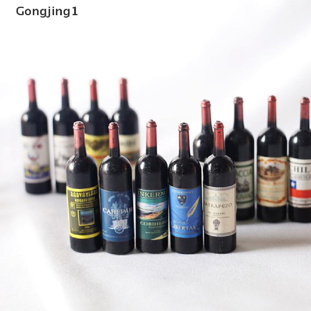 Gongjing1 5Pcs Miniatur Botol Wine Skala 1: 12 Untuk Dekorasi Rumah Boneka