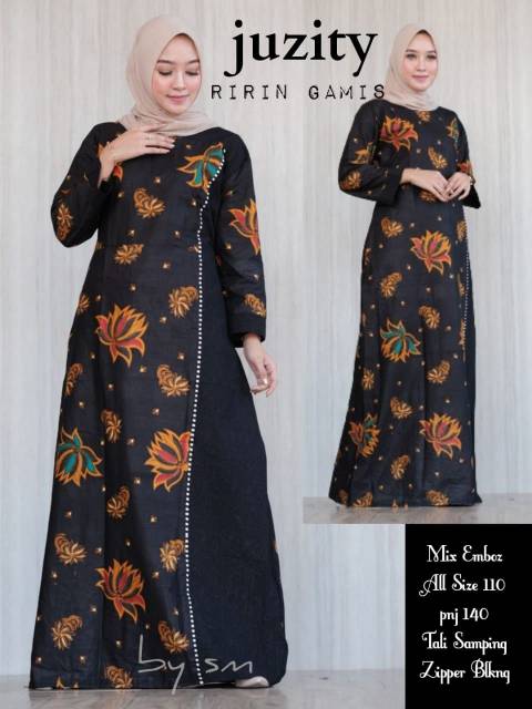 Gamis piyas Monochrome - gamis batik ORI Pekalongan