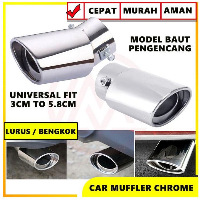 KNALPOT MUFFLER CUTTER TAILPIPE 1 LOBANG SAMBUNGAN DEKORASI UJUNG mobil motor