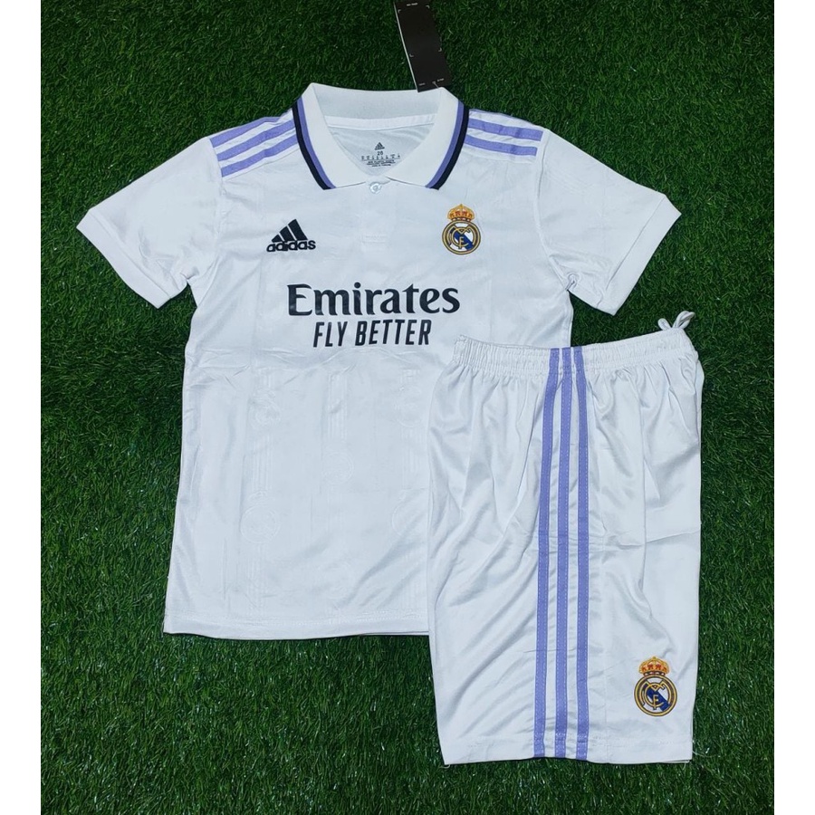 Jersey Kids Real Madrid Home 2022 2023 Grade Ori Impor Baju Sepak Bola Anak Usia 3 4 5 6 7 8 9 10 11