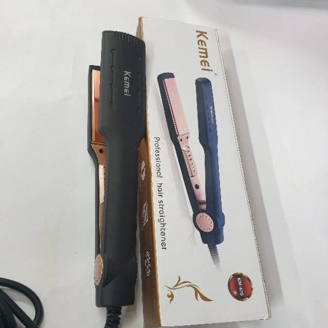 Alat Mesin Catok Rambut  KM470 Hair straightener Rebonding Lurus ada Suhu dan harga murah Kemei