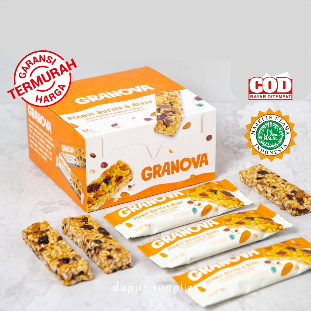 Sereal Snack Bar Peanut Butter &amp; Berry 26gr / Bar Cereal Snack / Granova Snack Bar Halal and Healthy