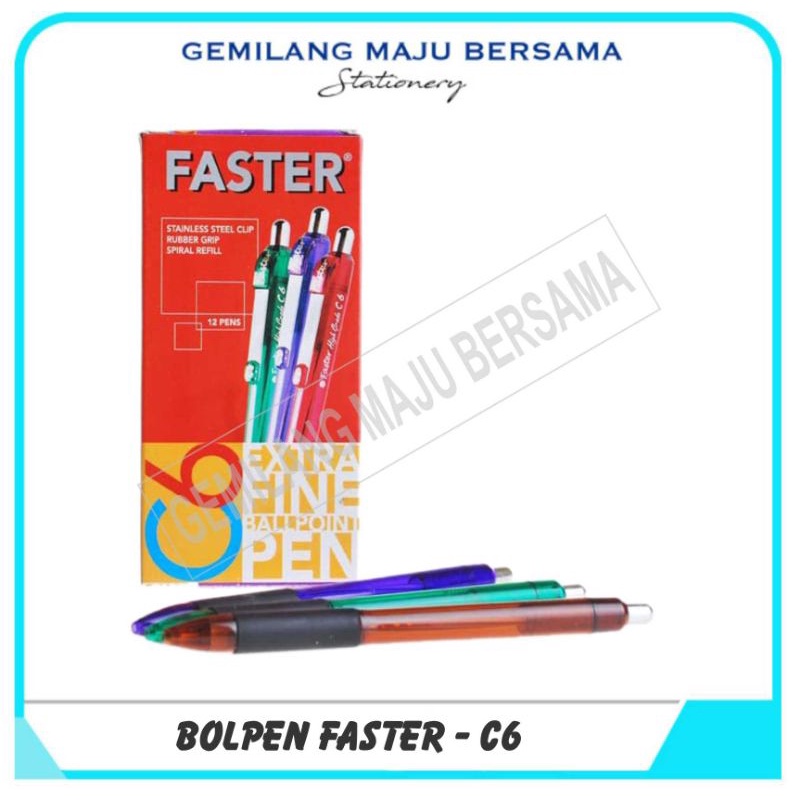 

Bolpen / Bolpoin / Pen Faster C6 (Harga Per Lsn = 12 buah)