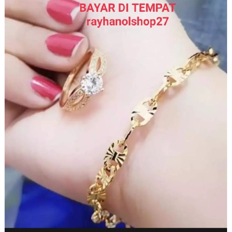 GELANG TANGAN PECAH KOPI XUPING FREE CINCIN RO-27