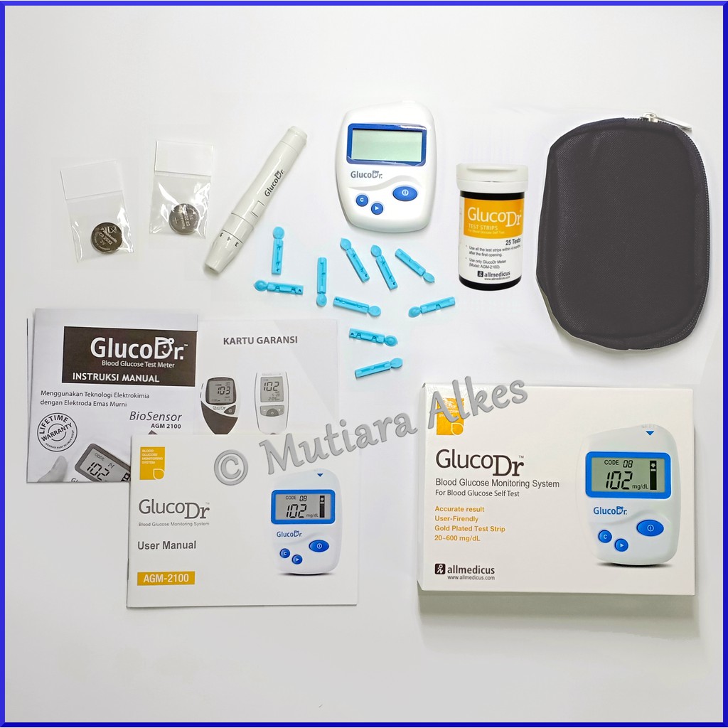 Alat GlucoDR Biosensor - Test Gula Darah Gluco DR - BONUS 25 Strip