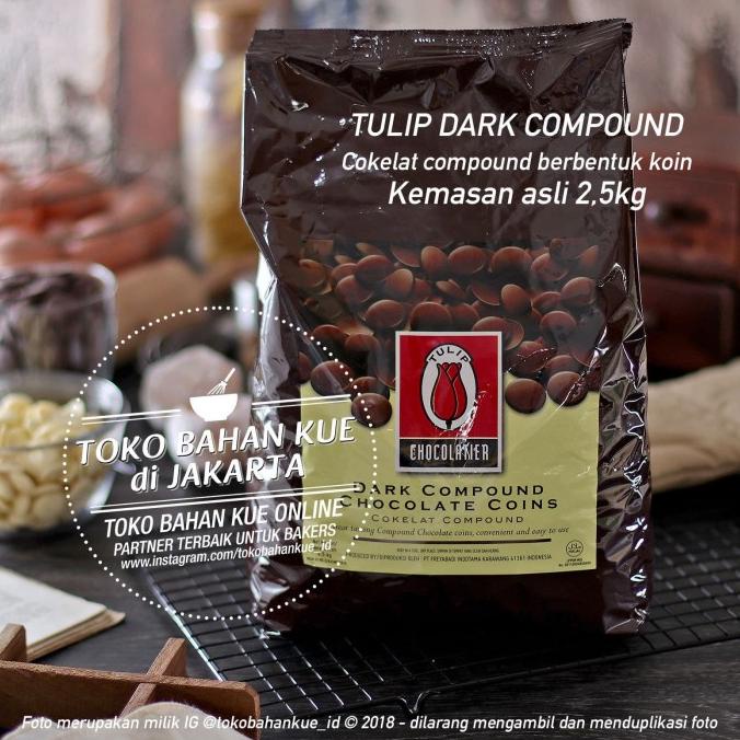 

Tulip Dark Compound Coin Chocolate 2,5Kg Cokelat Coklat Baking Coin