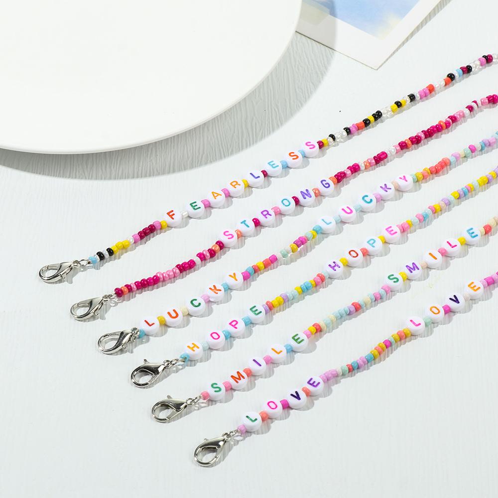 R-FLOWER Rantai Kacamata Pemegang Mode Non-slip Manik-Manik Akrilik Sunglasses Lanyard