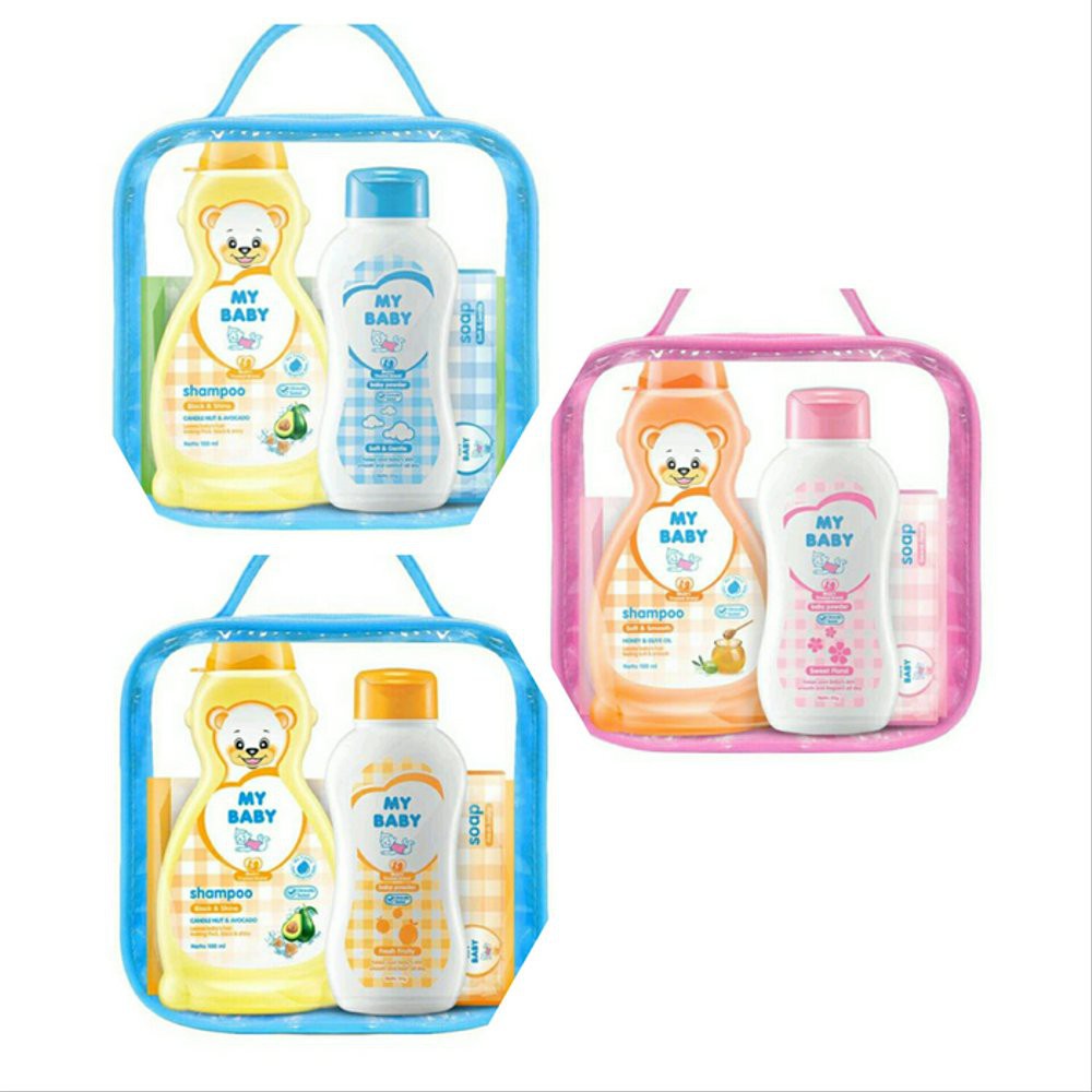 MY BABY PAKET SATU SET - (SABUN, SAMPO, TISU BASAH, DAN PUPUR/POWDER + TAS)