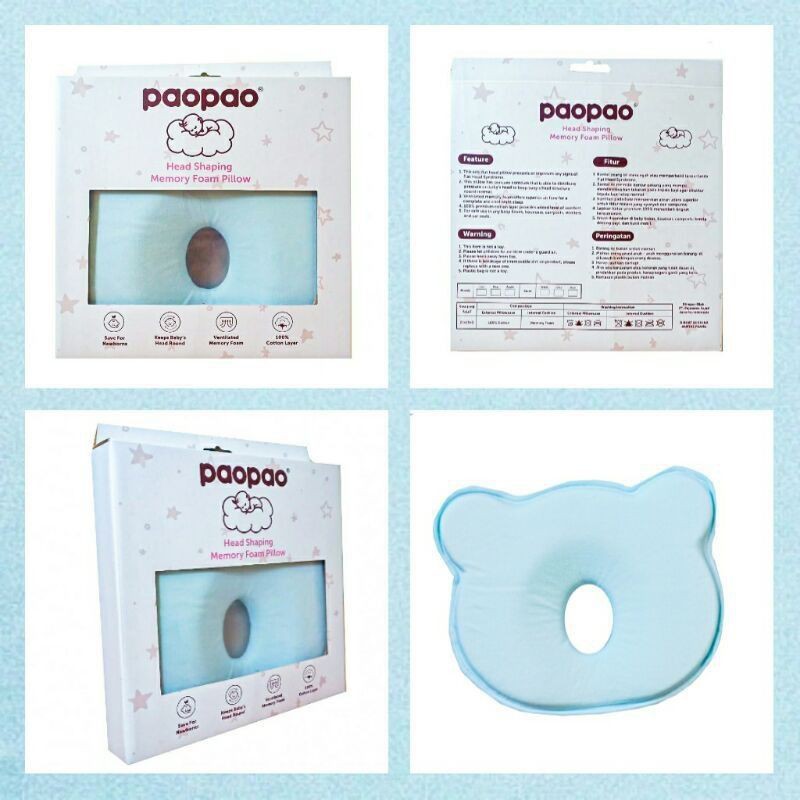 Paopao Head Shaping Memory Foam Pillow / PAOPAO BANTAL PEYANG BAYI