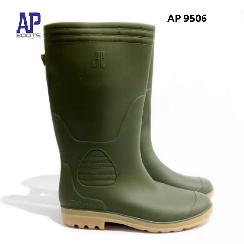 AP Boots 9506 Hijau Size 37-43 Original Sepatu Boots Pria Sepatu AP Boots Bahan Karet AP Boots Terlaris - FANZ STORE