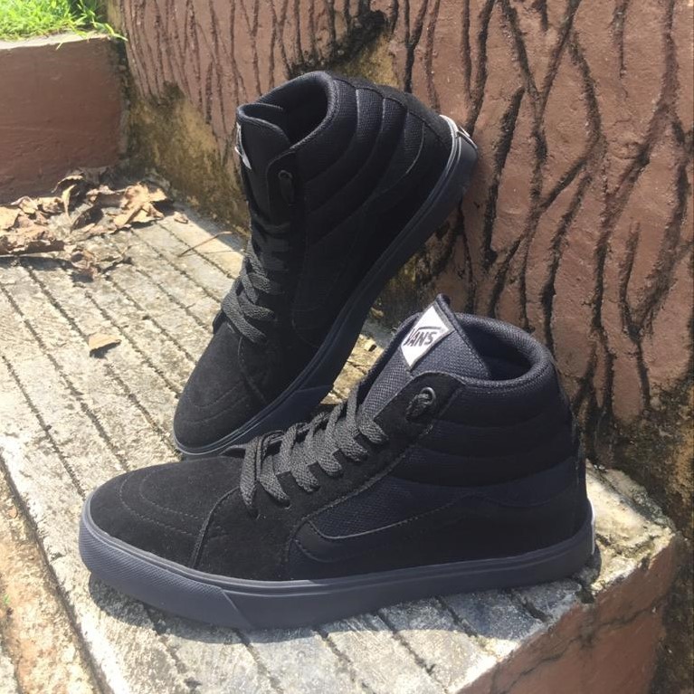 SEPATU VANS SK8 HI SNEAKERS HITAM POLOS  SEPATU SEKOLAH KERJA KASUAL