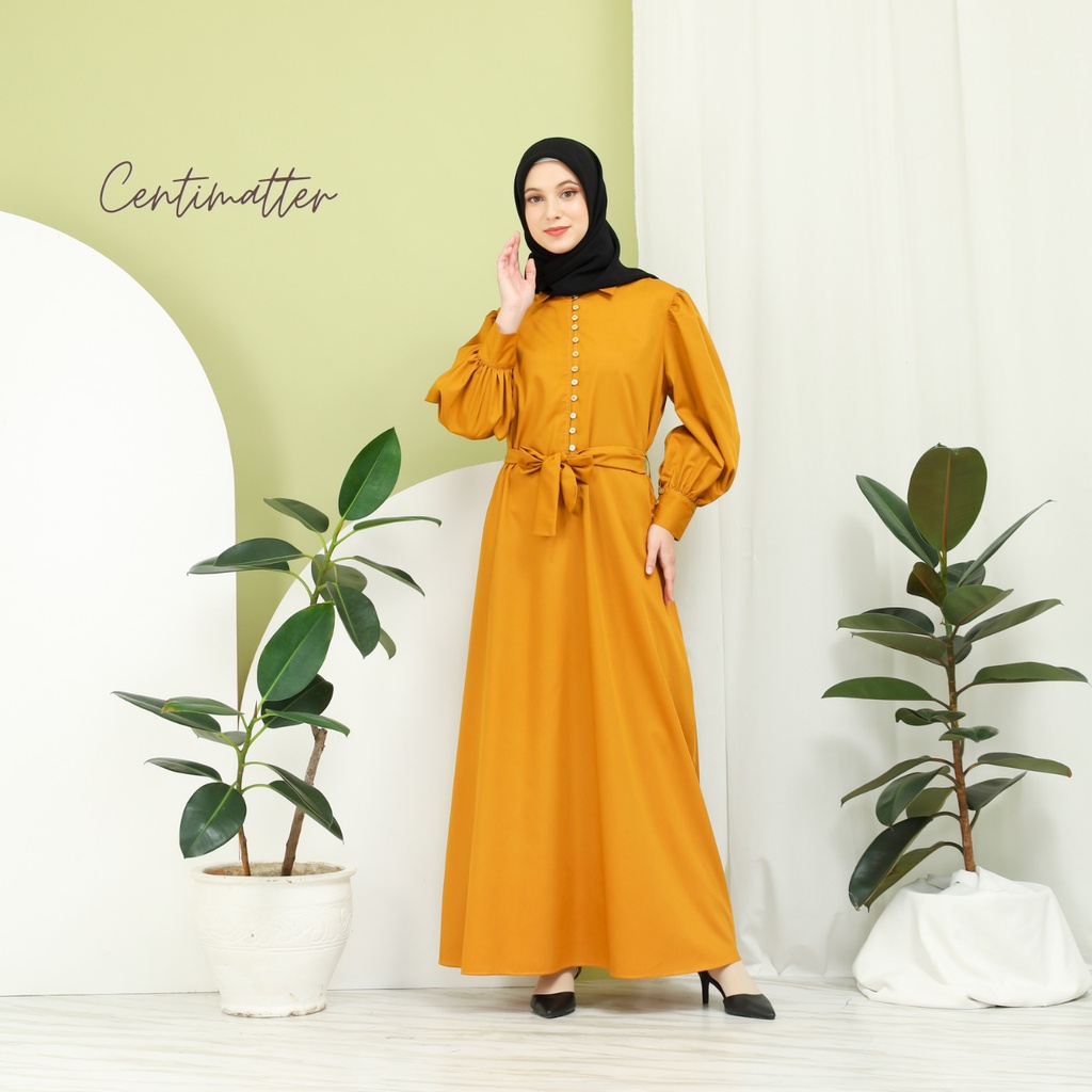 Centimatter - Sarah Long Dress Mustard - Gamis Wanita