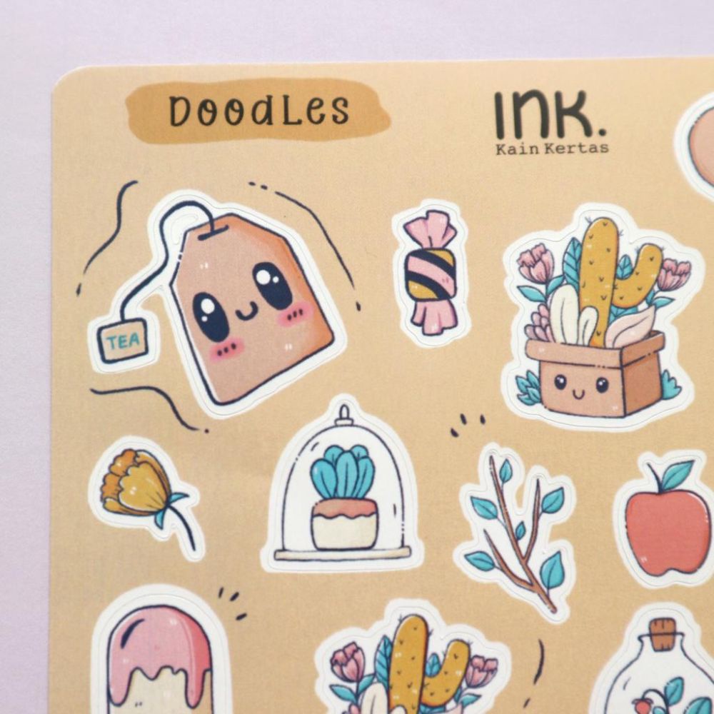 

INK.KAINKERTAS Sticker Sheet Doodles Series / Stiker Ilustrasi
