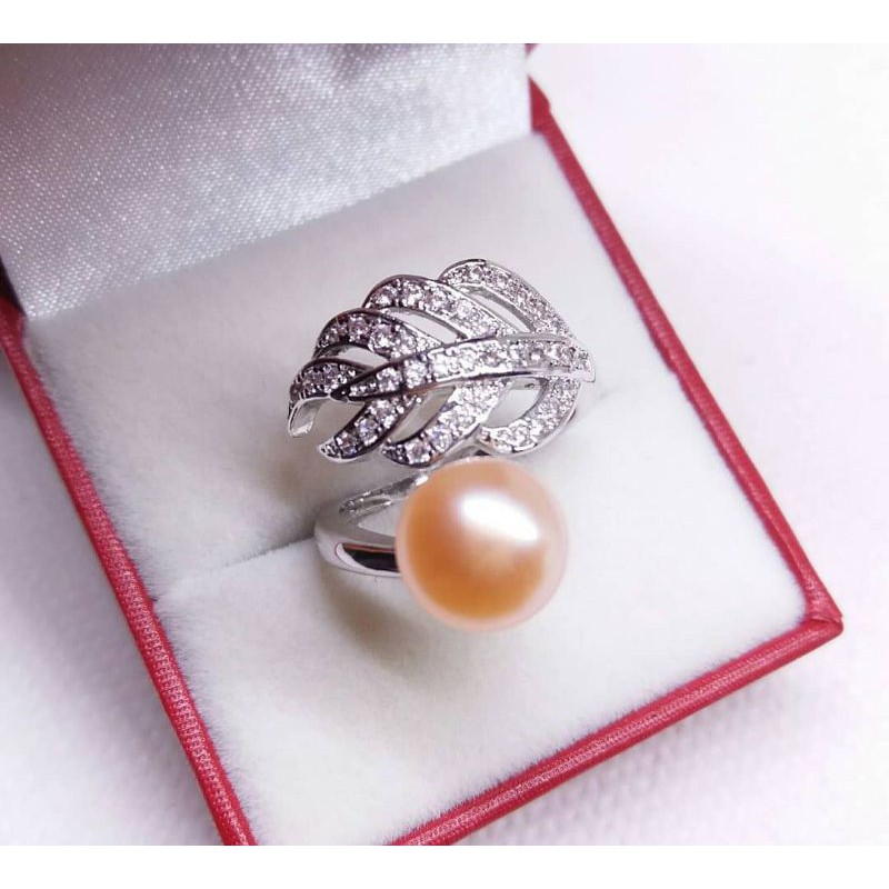 CINCIN FLEKSIBEL MUTIARA LOMBOK MODEL DAUN |MUTIARA TAWAR|MUTIARA ASLI BERSERTIFIKAT