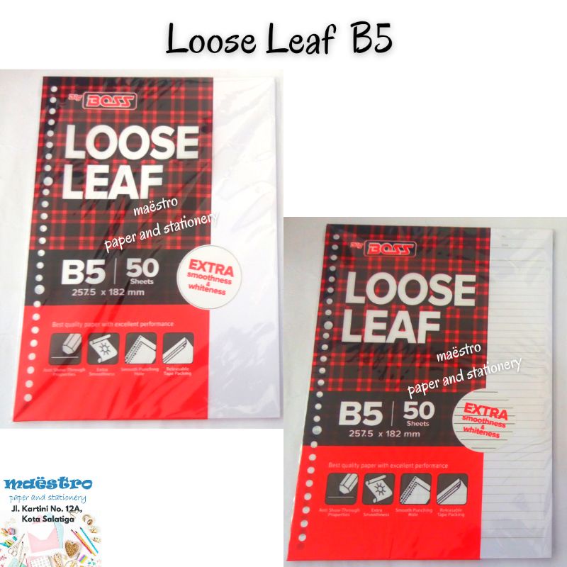 

Loose Leaf B5 Isi 50 Lembar / B5 Polos / B5 Garis / Murah